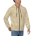 thumbnail image 4 of Zip Up Hoodies for Men - Damask Beige Tan Brown Long Sleeve Comfrt Men'S Fashion Hoodies & Sweatshirts, Jackets for Men Hoodies Pullover Clothing Clothes with Pouch, 4 of 5