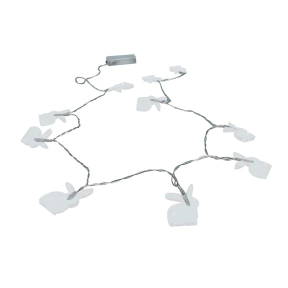 Fiaya Women Cute Rabbit String Lights for Easter, 5.4FT 10 LED Clear Bunny Lights Battery Operated, Easter Fairy Lights for Holiday Party Indoor Outdoor Birthday Bedroom Decor (White)