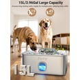 thumbnail image 2 of Fuente de agua para perros Kastty de acero inoxidable de 15 litros con luz LED, 2 of 9