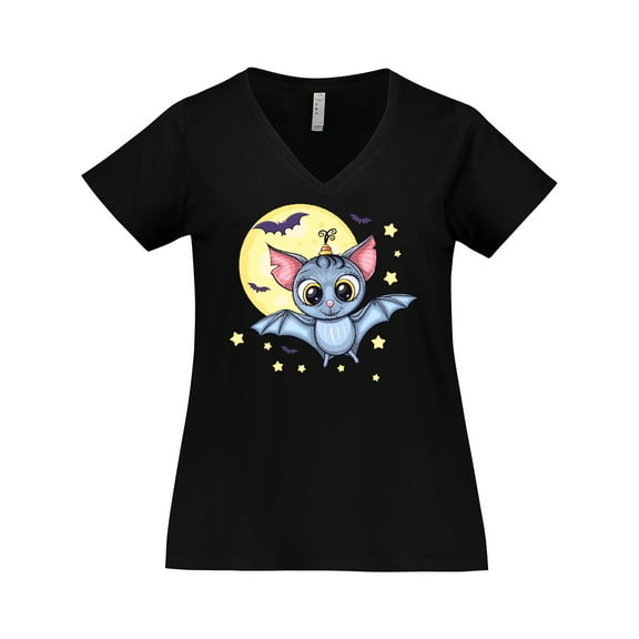 Inktastic Halloween Bat Women's Plus Size V-Neck T-Shirt
