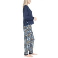 thumbnail image 6 of Ocean Pacific Women's Waffle Knit Pajama Set, Long Sleeve Henley and Jogger Sleep Pants, Navy/Navy Floral, L, 6 of 7