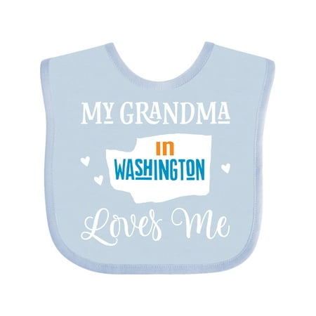 

Inktastic Washington Grandma Loves Me Gift Baby Boy or Baby Girl Bib