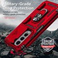 thumbnail image 6 of Dteck for Samsung Galaxy Z Fold 5 Phone Case, Ring Magnetic Kickstand & Slide Camera Cover, Shockproof Armor work with Car Mount Holder Case for Samsung Galaxy Z Fold 5 5G,Red, 6 of 10