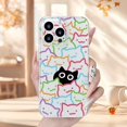 thumbnail image 1 of Creative And Unique Black Cat Pattern Personality Trend Hot Selling Men And Women Transparent Mobile Phone Case Comfortable Grip for Iphone 16/16Pro/16Plus, 1 of 4