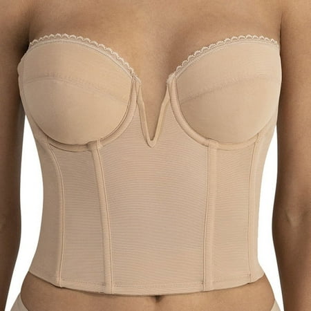 Dominique Women s Valerie V-Wire Backless Strapless Bra (32A-44F) #6390 - Mocha - 34A