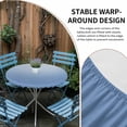 thumbnail image 4 of Light Blue Ombre Round Fitted Tablecloth with Elastic Edge, Waterproof Table Cloth Table Cover for 55"-60" Tables, Modern Rustic Aqua Gradient Tablecloths for Dining Picnic Indoor Outdoor, 4 of 9