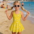 thumbnail image 3 of Uourmeti Playful Cartoon Banana Print Girls' Skirted One-Piece Swimsuit - Quick Dry Stretch Swim Dress for Beach & Pool Vacation, 3 of 8