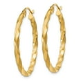 thumbnail image 2 of FB Jewels 14K Yellow Gold Polished & Satin Twisted Hoop Earrings, 2 of 4