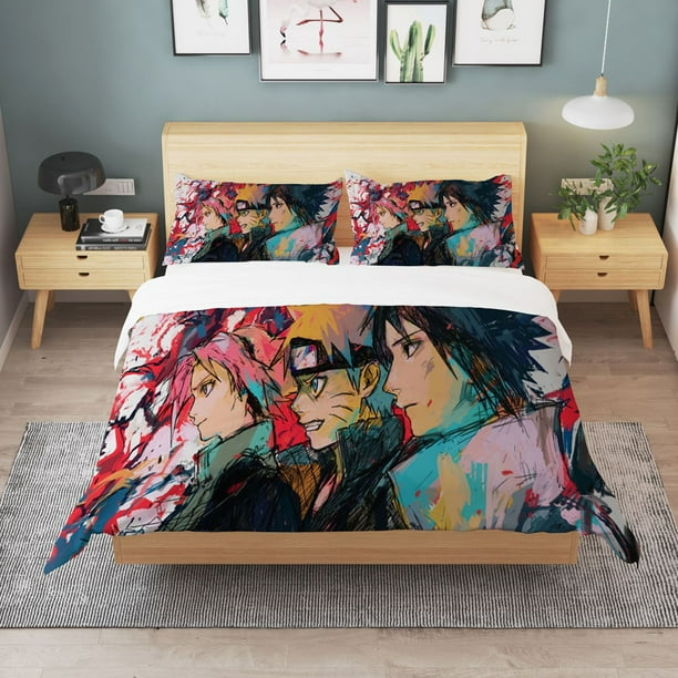 Japanese Manga Characters Bedding Sets Twin Animated Comforter Cover 