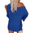 thumbnail image 5 of 2 PCS Off Shoulder Women's Outfits Sweater Sets Knit Top Shorts Matching Suits Cute Pajama Lounge Set, 5 of 6