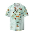thumbnail image 4 of Uemuo World Travel Map Pattern Cotton Linen Short Sleeve Shirts,Casual Lightweight Button Down Shirts,Vacation Beach Summer Tops-X-Large, 4 of 7