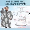 thumbnail image 4 of Oversized Wearable Blanket Hoodie,Gray Halloween White Ghosts Sherpa Blanket Hoodie with Super Pockets,Super Warm Fuzzy Pullover for Women & Men, 4 of 6