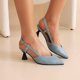 thumbnail image 5 of Zapatos de mujer Sandalias con patrón de serpiente Casual Cómodo Tacón alto Punta estrecha Hebilla Bombas Wmkox8yii  nm2913, 5 of 7