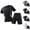 Black, variant on CHUMUD 2 Piece Sets for Men Dry Fit Crew Neck Short Sleeve T Shirts and Eastic Waisted Shorts Workout Clothes Athletic Set Basketball Football Running Gym Summer Outfits (Avail for Big and Tall)