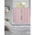 thumbnail image 4 of Kitchen Curtains 54 Inches length, Pink Striped Window Treatment Curtain Drapes, Modern Simple Farmhouse Beige Vintage Thermal Insulated Drapes for Basement Hotel RV, 42"x54", 2 Panels, 4 of 7