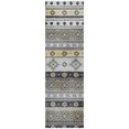 thumbnail image 2 of Addison Rugs Dream Shag Premium Machine Washable Transitional Tribal, Diamond Gray Runner Rug, 2'3" x 7'6", 2 of 8