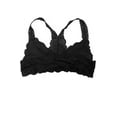 thumbnail image 4 of Humble Chic Women's Racerback Lace Bralette - Black SM/MED - Soft Stretch Wireless Bra Lingerie, Black, 4 of 5