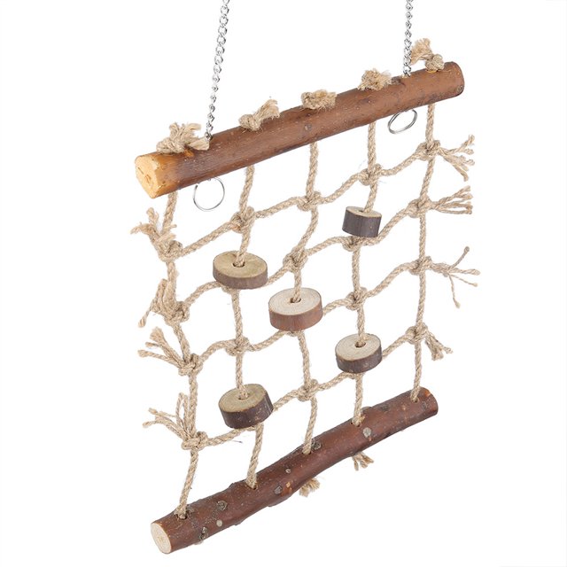 Hemp Rope Climbing Ladder for Bird Toys Improve Coordination and Balance Easy to Install Suitable for Small Birds