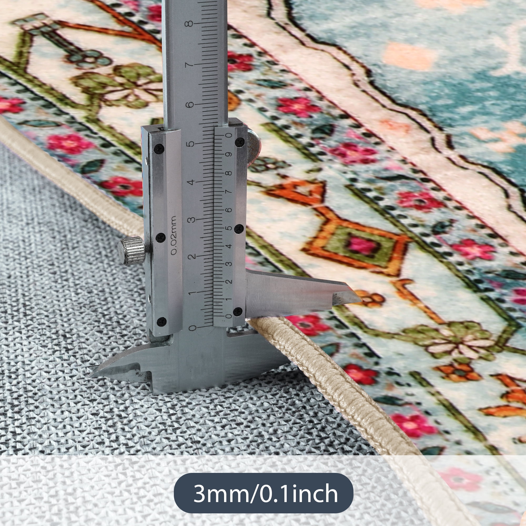 Lahome Decor 4'x6' Boho Tribal Area Rug ,4x6 ft Non Slip Machine Washable Rugs Foldable Vintage Rug Low Pile Durable Carpet for Living Room Bedroom Dining Room Office Farmhouse,Sky Blue