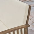 thumbnail image 4 of Noble House Carolina Outdoor 5-Piece Acacia Wood Sofa Set Gray and Cream, 4 of 7
