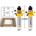 thumbnail image 2 of Roundover 2 Bit Junior Rail and Stile Router Bit Set - 1/2" Shank - Yonico 12272, 2 of 2