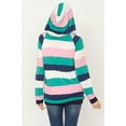 thumbnail image 3 of Teal & Pink Multi Stripe Hoodie with Kangaroo Pocket, 3 of 3