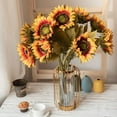 thumbnail image 4 of Visland 3PCS Large Artificial Silk Sunflowers Bulk Fake Sunflowers for Home Wedding Garden Outdoor Party Decoration, 4 of 7