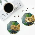 thumbnail image 5 of Pofeuu Fresh Passion Fruit Still Life Print Leather Coasters Set of 6, Round Cups Mugs Mat Pad for Home Kitchen Heat Resistant Drink Coasters,Octagon, 5 of 7