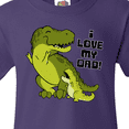 thumbnail image 4 of Inktastic I Love My Dad with Baby and Daddy Tyranasaurus Rex Youth T-Shirt, 4 of 5