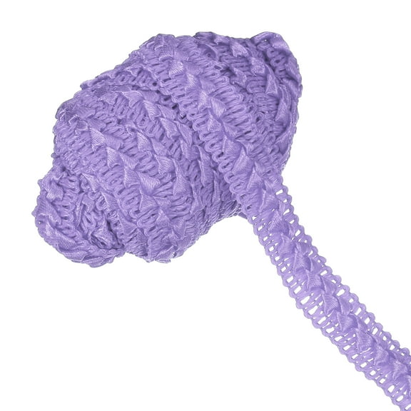 11 Yard Braid Trim, 0.7" Wide Braid Lace Ribbon Gimp Trim Strap for DIY Craft Sewing Accessories Costume Home Decoration, Light Purple