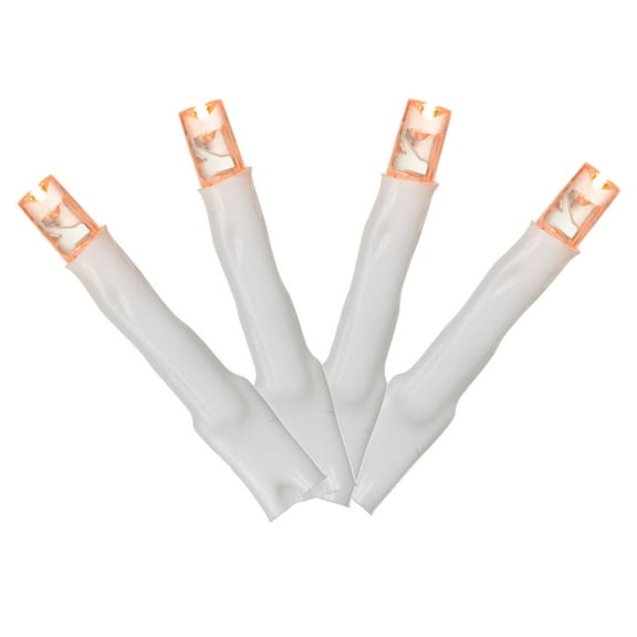 Vickerman 144 Orange LED Cluster Light Set, 24' Christmas Light Set, White Wire