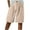 Khaki, variant on Bermuda Shorts for Women Cotton and Linen Wide Leg Knee-Length Workout Pants with Pockets Button Down High Waist Straight Athletic Shorts Lounge Lightweight Running Shorts for Vacation Walking