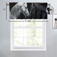 thumbnail image 4 of Horse Valance Rod Pocket Window Curtain for Kitchen Black and White Horse Couple Animals Privacy Window Valances for Living Room Kitchen 54 by 18 in, 1 Panel, 4 of 6