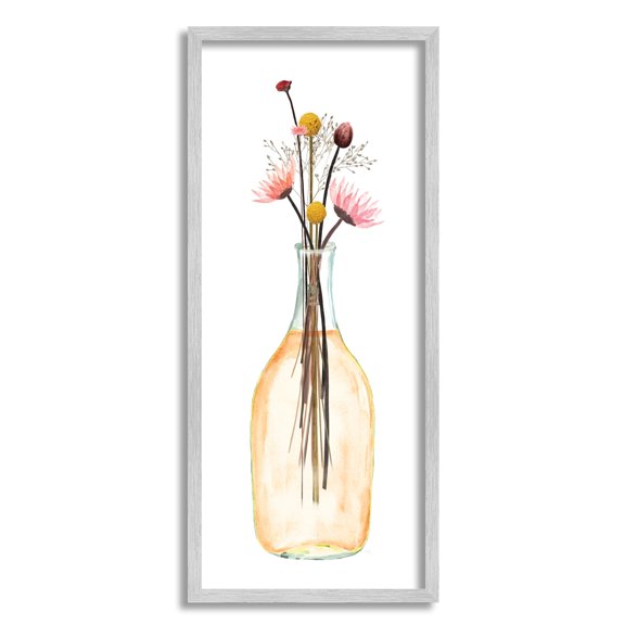 Stupell Industries Minimal Flower Bouquet Arrangement Glass Jar Illustration , 10 x 24, Design by Susan Jill