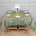 thumbnail image 3 of Pioneer Flower Floral Print Pattern Square Tablecloth,Waterproof Square Table Cover,Wipeable Spillproof Washable Table Cover for Home Kitchen Party Decor 52"x52"(132x132cm), 3 of 6