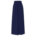 thumbnail image 6 of WULMLEO Womens Plus Size Wide Leg Pants Casual Elastic High Waist Flowy Pants Drawstring Palazzo Pants with Pockets Navy M, 6 of 6