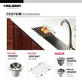 thumbnail image 6 of Houzer Contempo Trough 23 in Stainless Steel Undermount Single Bowl Bar Sink with Strainer and Grid - CTB-2385, 6 of 6