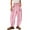 Pink, variant on cocolona Womens Baggy Sweatpants Elastic-Waist Drawstring Joggers for Women Casual Color Block Trousers with Pockets