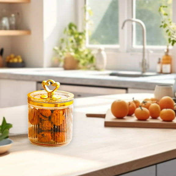 Clear Plastic Storage Jars with Lids | 12x8cm Kitchen Organizer Containers | Food Safe Airtight Sealed Jars for Candy Snacks & Bathroom Essentials | 1-Piece Set