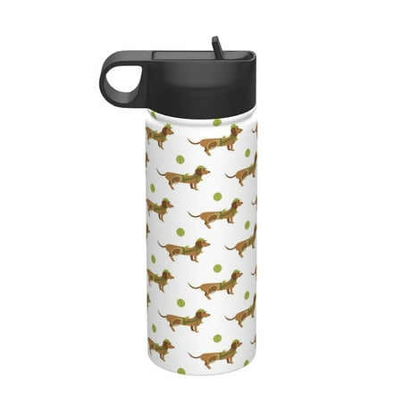 

Coaee Dachshund Going To Play Tennis for 18oz Insulated Kettle With Straw Insulated Water Bottle For Running Hiking Cycling Climbing Men s Woman Insulated Water Bottle