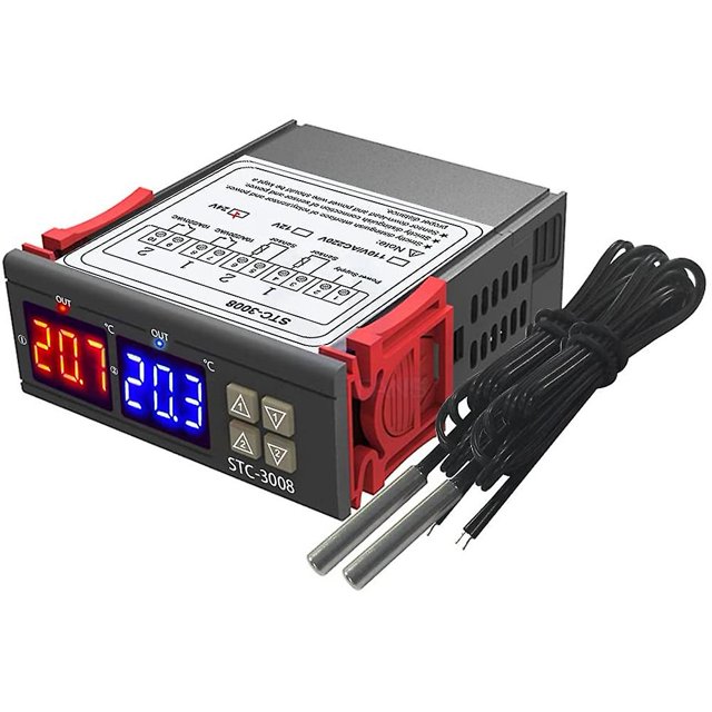 Termostato de pantalla digital dual Regulador de temperatura Sonda Ntc,b Afortunado Sencillez