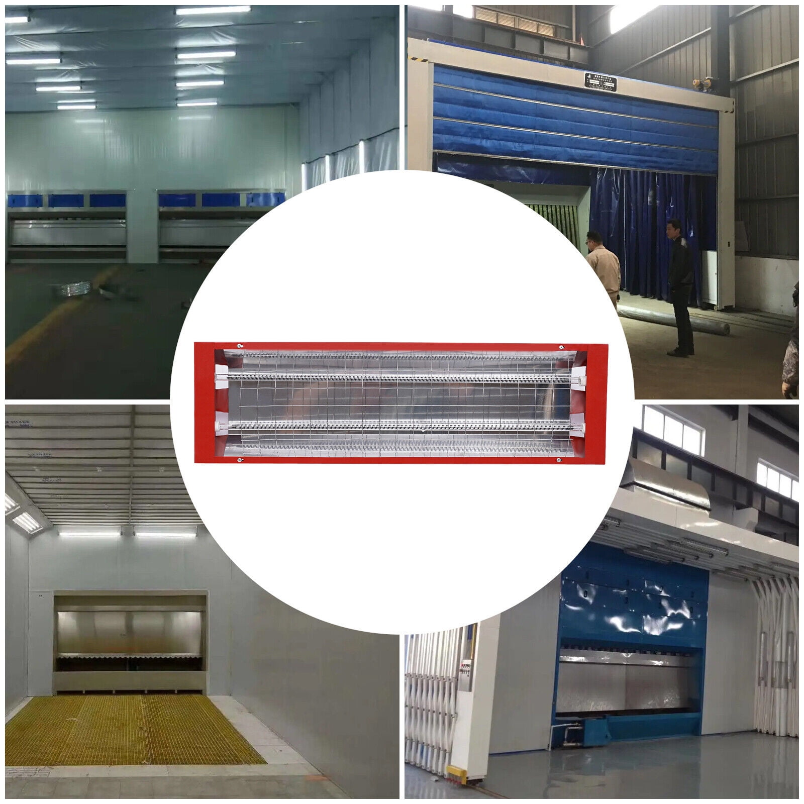 Pair Spray/Baking Booth Infrared Paint Curing Lamp Heating Light Heater 110V 2kW