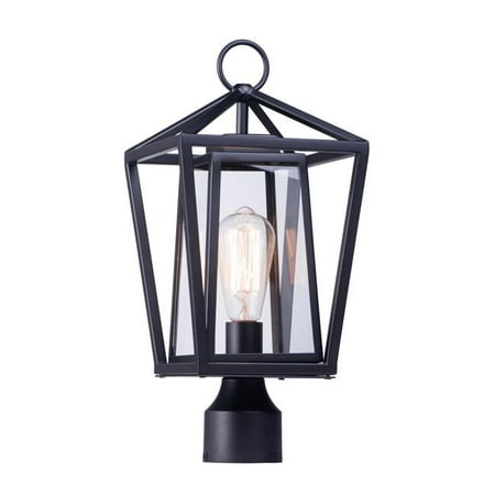 17 in. Artisan One-Light Outdoor Post Lamp Mount  Black