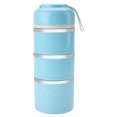thumbnail image 1 of Thermal Lunch Box 3 Layers Thermal Lunch Box Stainless Steel Food Storage Container Kids Bento Box(Blue), 1 of 8