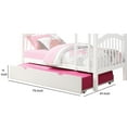 thumbnail image 4 of Benjara Twin Size Wooden Trundle with Caster Wheels and Cut Out Handles, White, 4 of 5