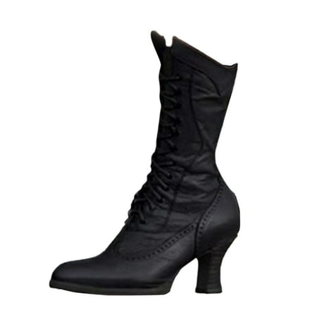 

Qufokar Snakeskin Thigh High Boots Women Wide Calf Women S Mid Calf Boots Size 5 Women Mid Calf Boots Autumn And Winter Fashion foreign Trade Europe And The United States British Pointed Toe Square H