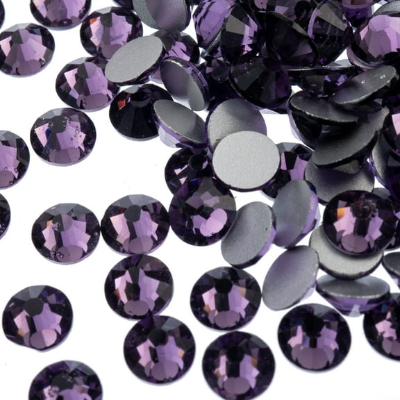 Crystal Lane DIY 288pcs SS30 (6.5mm) Light Violet | Glass Round Flat Back Rhinestones