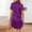 Purple, variant on Endives Womens Satin Sleepshirt Short Sleeve Nightgown Button Down Nightshirt Soft Lonuge Dress Sleepdress Night Wear