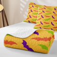 thumbnail image 4 of Erosebridal Cartoon Bat Quilt Full, Halloween Full Bedspread Sets for Boys Girls, Mustard Orange Purple Light Green, 3pcs 1 Coverlet and 2 Pillowcases, 4 of 7