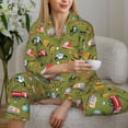 thumbnail image 5 of Xecao Transportation Prints Print Women Pajamas Set Soft Sleepwear Pjs long Sleeve Button Down Nightwear with Long Pants, 5 of 6